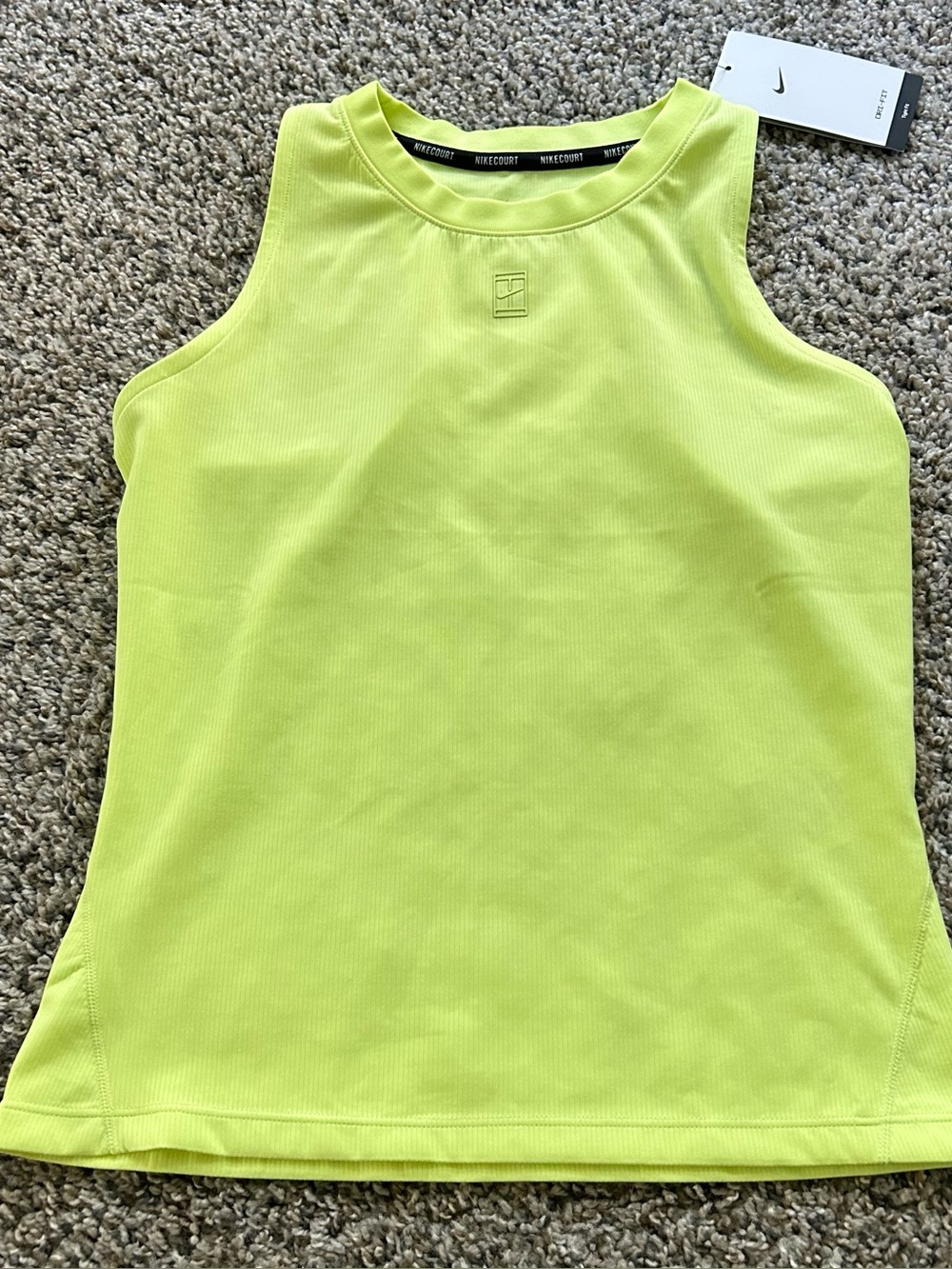 Nike Court Slam Tennis Tank Top Dri Fit Shirt Women’s Small Yellow FZ6657-736